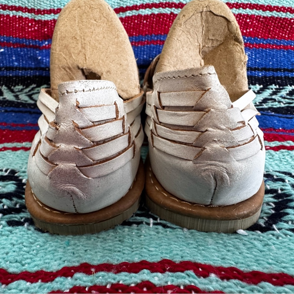 Women’s White leather huaraches - Picture 6 of 8